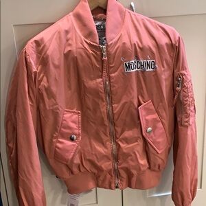 Moschino couture teddy bear safety pin bomber jacket - size U.S. 6